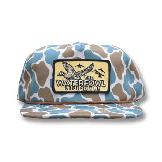 Camo Wood Duck Rope Hat, Waterfowl Lifestyle Apparel.